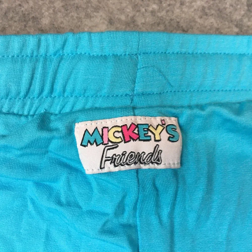 Disney Mickey and Friends Sleep Shorts 2X Blue Drawstring Pockets Printed Mini - Picture 9 of 11